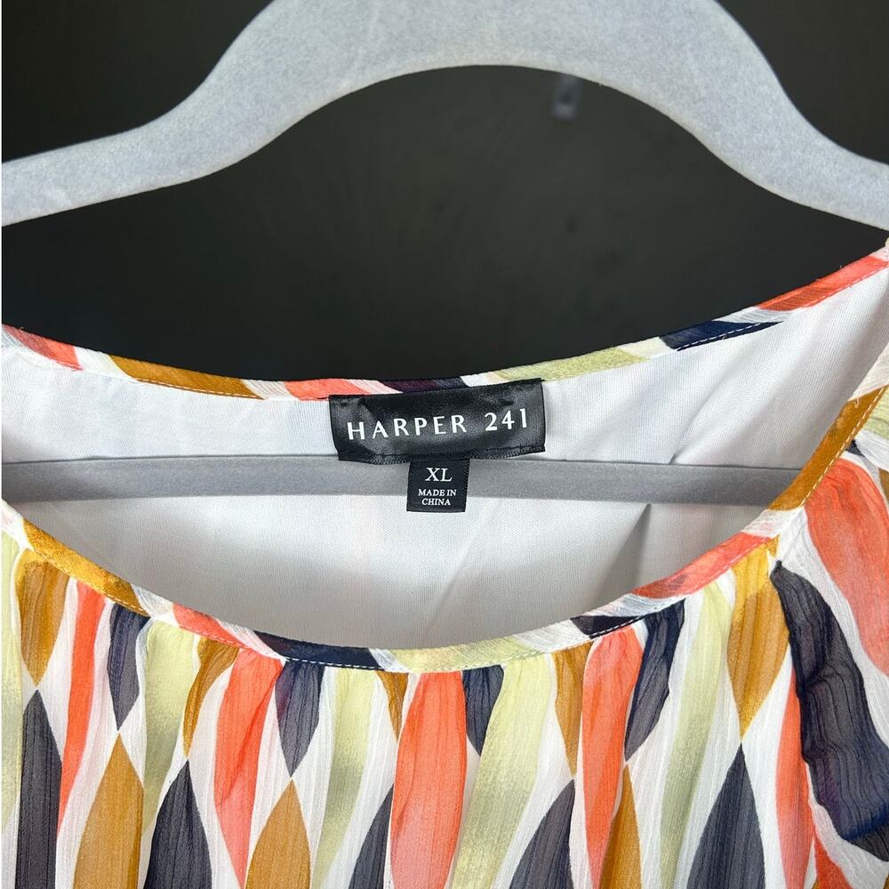 Harper 241 XL Boho Smocked Waist Blouse Multicolor - Picture 3 of 5